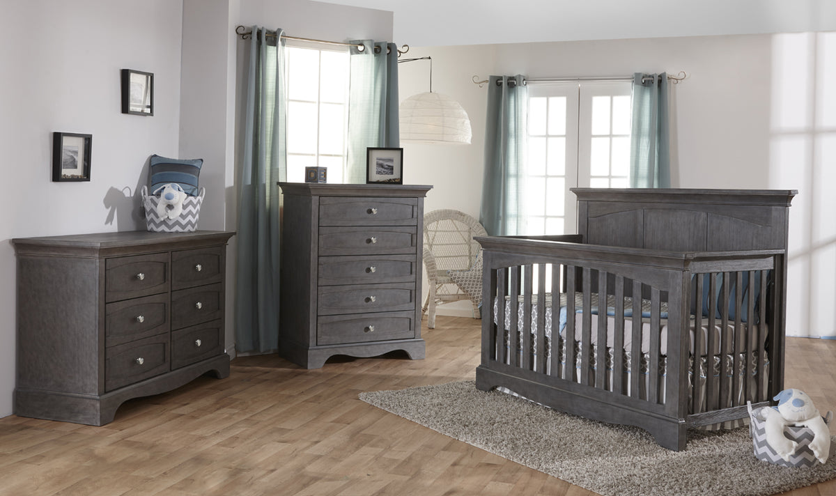 Crib and Double Dresser Diamante Vintage White Pali