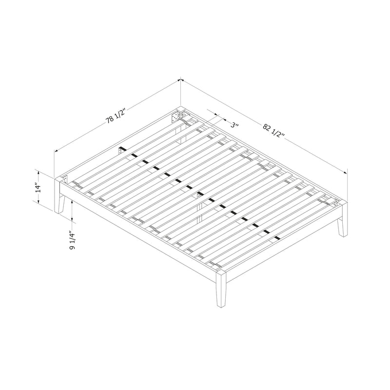 Base de lit 78" Vito - Blanc solide