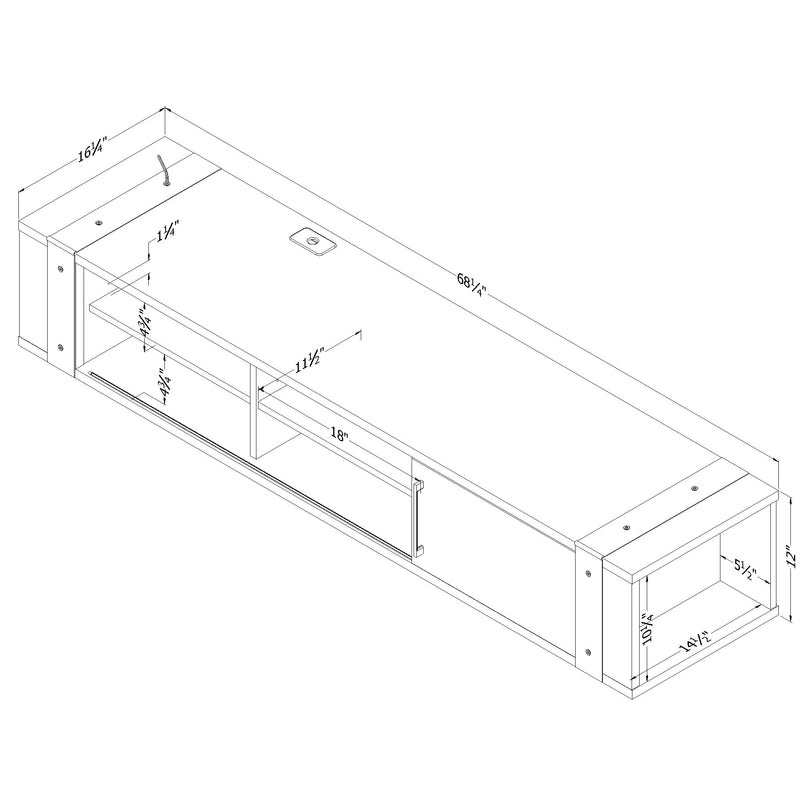 Munich - 68" Wall Mounted Media Console