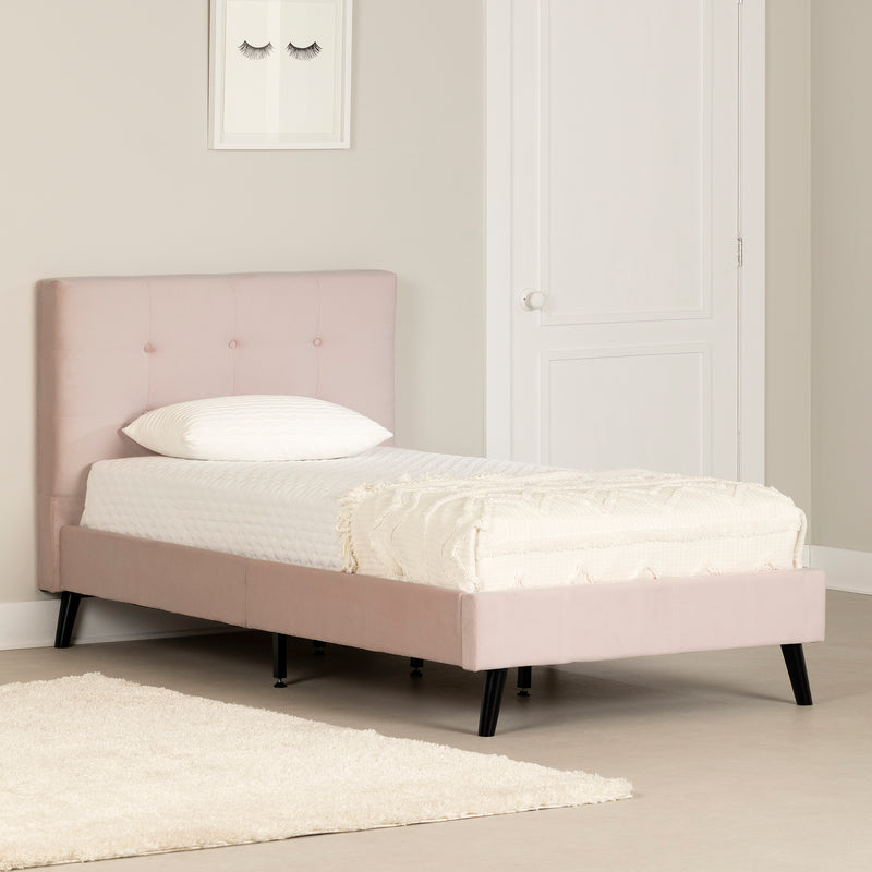 Lit complet rembourré simple 39" Maliza - Rose pâle