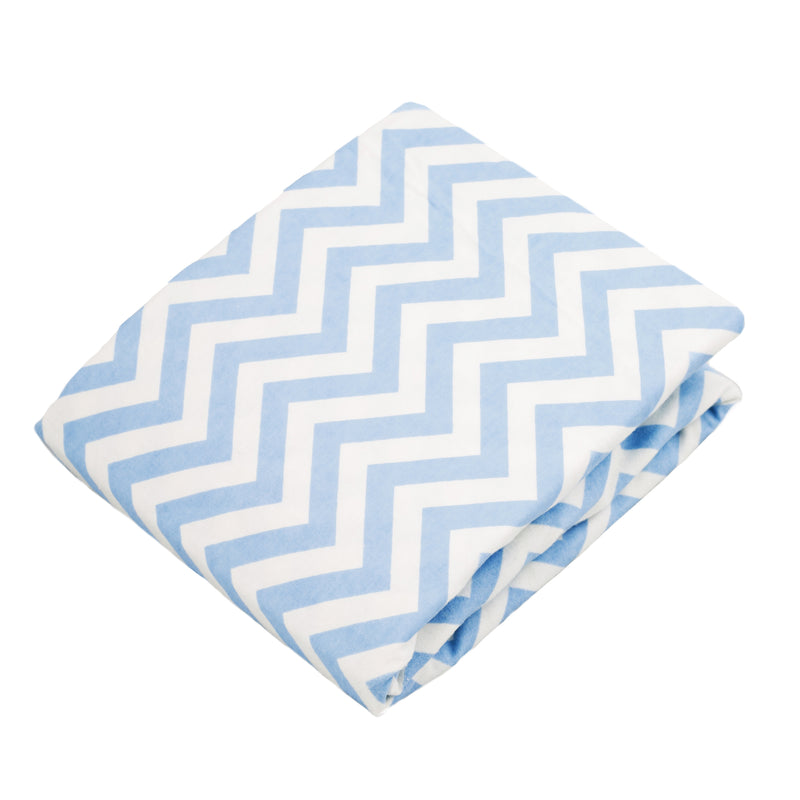 Drap contour pour lit de bébé - Chevron Bleu