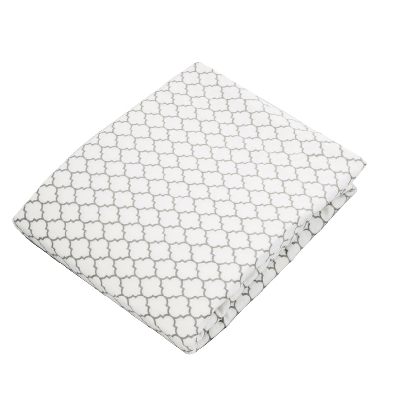 Drap contour pour lit de bébé - Ornement Gris