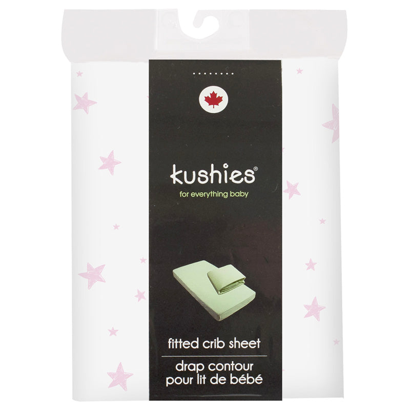 Drap contour pour lit de bébé - Étoile Rose