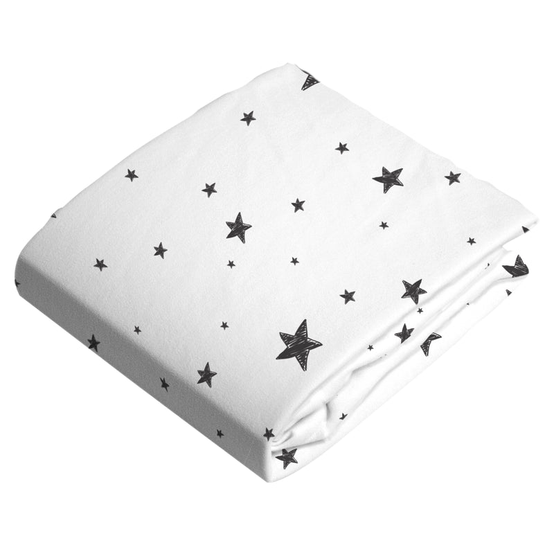 Changing Pad Cover | Scribble Stars Black & White