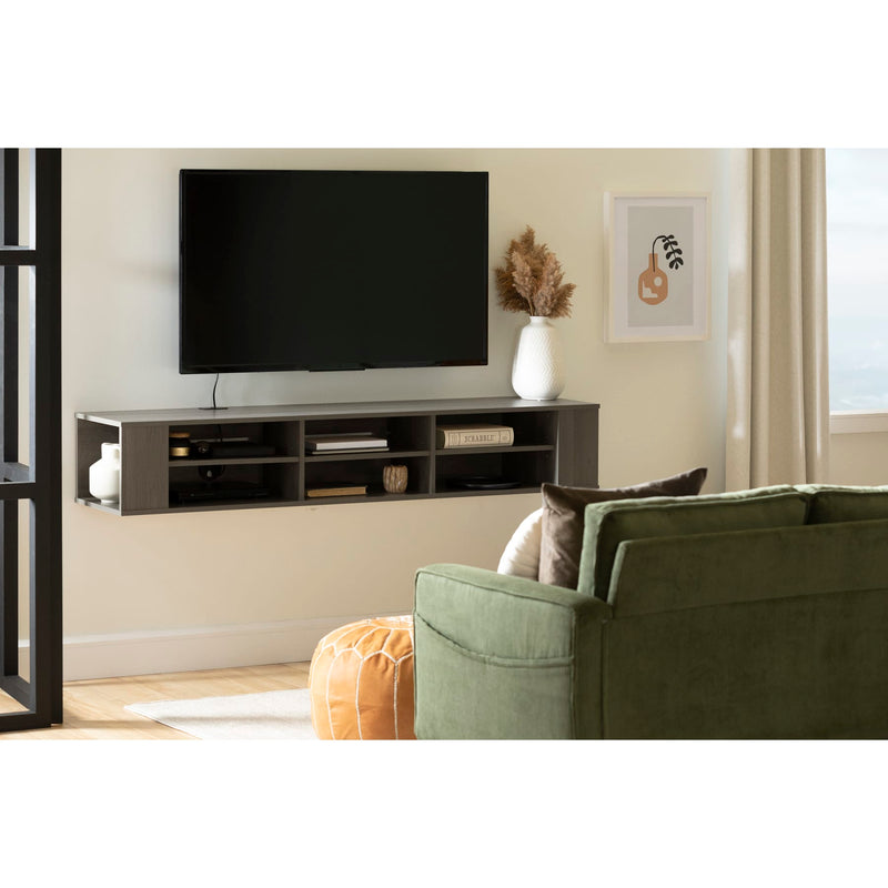 Console média murale 66" City Life - Érable cendré