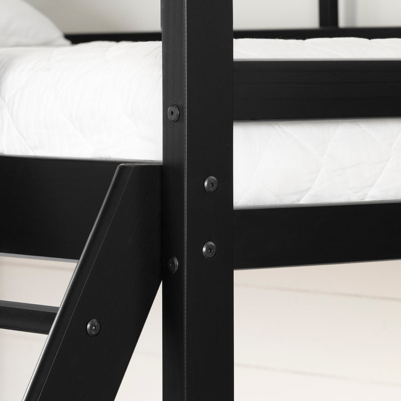 Lit superposé en bois massif Fakto 39"/54" - Noir mat
