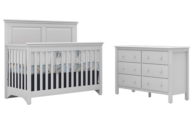 Crib and double dresser Caleb 4000 White Adams Crib and double dresser Caleb 4000 White Adams