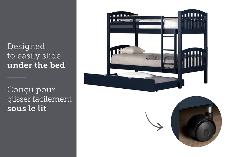 Ulysses - Bunk beds with trundle bed 39'' / 39" - Blue