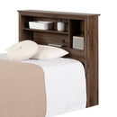 Tête de lit bibliothèque simple 39" Yodi - Noyer naturel