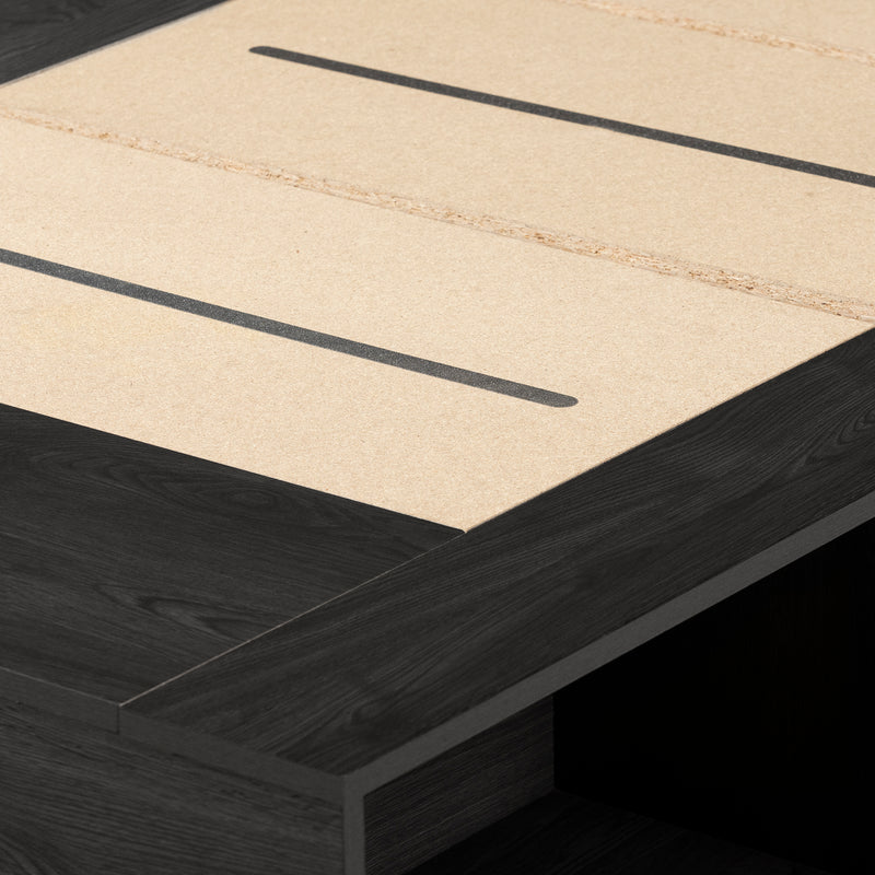 Lit plateforme avec rangement ouvert simple 39" Hourra - Chêne gris