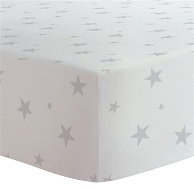 Organic Jersey Crib Sheet - Grey stars