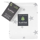 Drap contour pour lit de bébé en coton organique - Étoiles grises