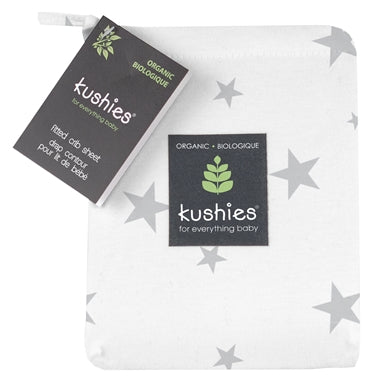 Organic Jersey Crib Sheet - Grey stars