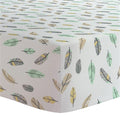 Drap contour pour lit de bébé en coton organique - Plumes colorées — Kushies Baby