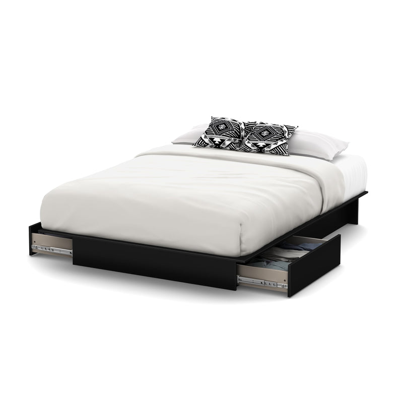 Lit plateforme double/queen 54"/60" Step One - Noir solide
