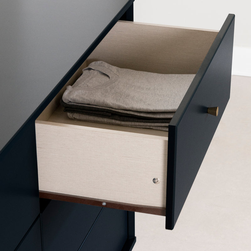 Bureau double 6 tiroirs Dylane - Bleu marin