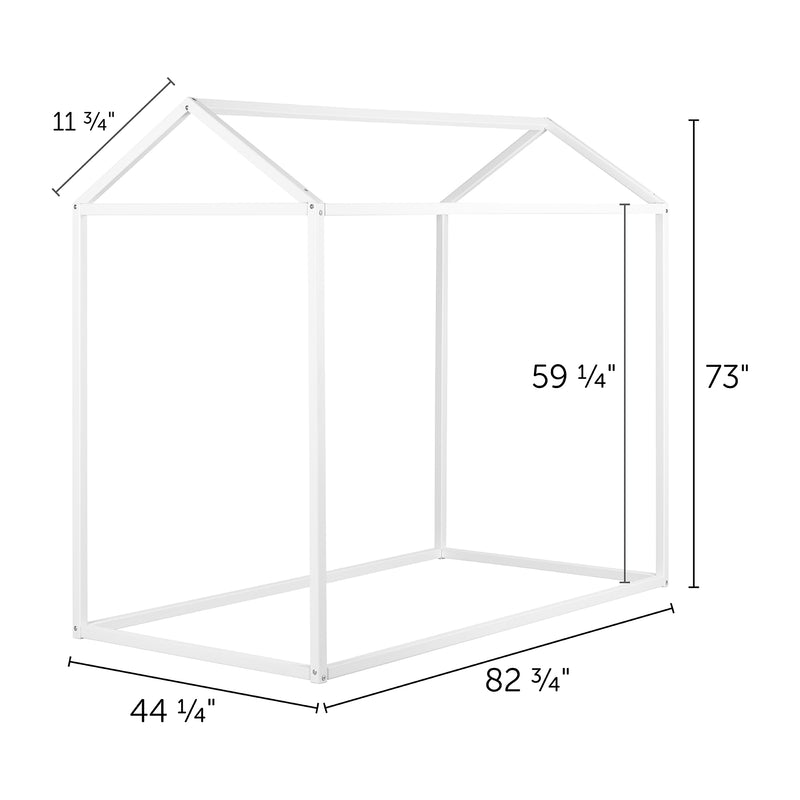 Lit maison simple 39" Sweedi - Blanc solide