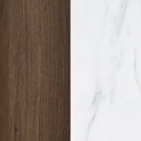 Bureau double 6 tiroirs Hype - Noyer naturel et faux marbre carrara