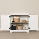 Armoire de rangement avec 2 portes Prairie - Blanc solide