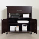 Rangement à imprimante sur roulettes Axess - Chocolat