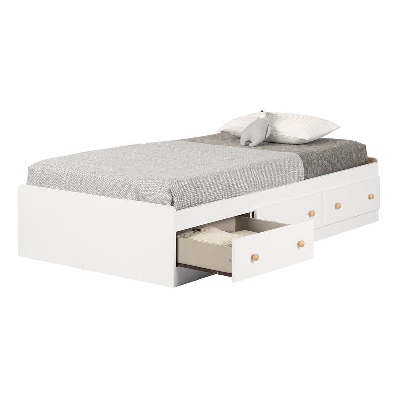 Mates Bed with 3 Drawers Simple 39'' Summertime Pure White 3263080