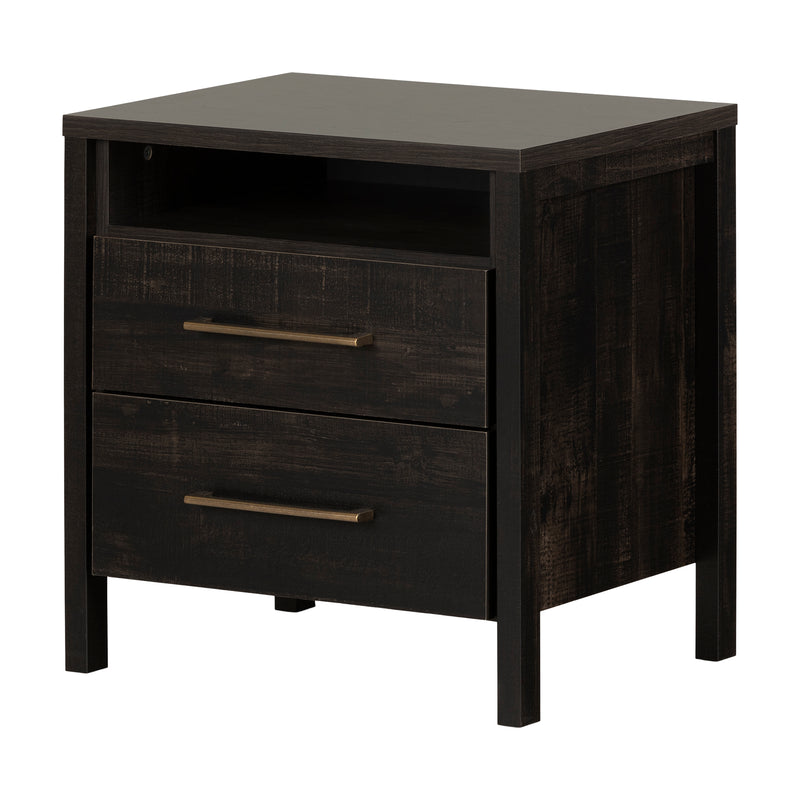 Gravity 2-Drawer Nightstand - Antique Black