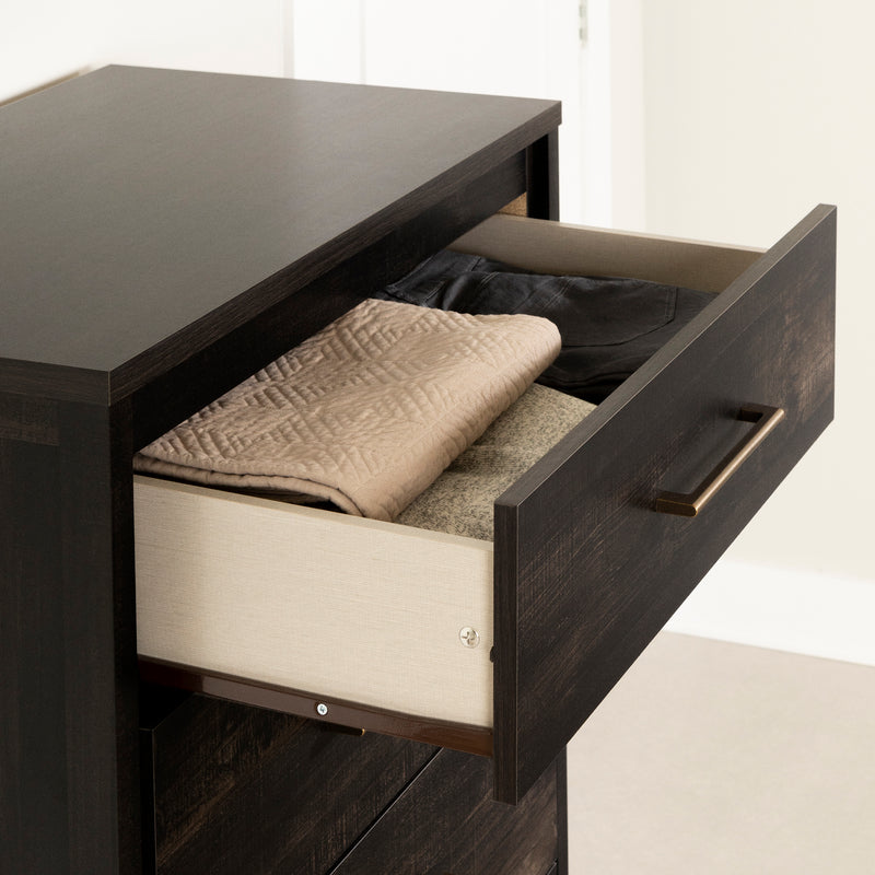 Commode 5 tiroirs Gravity - Noir antique