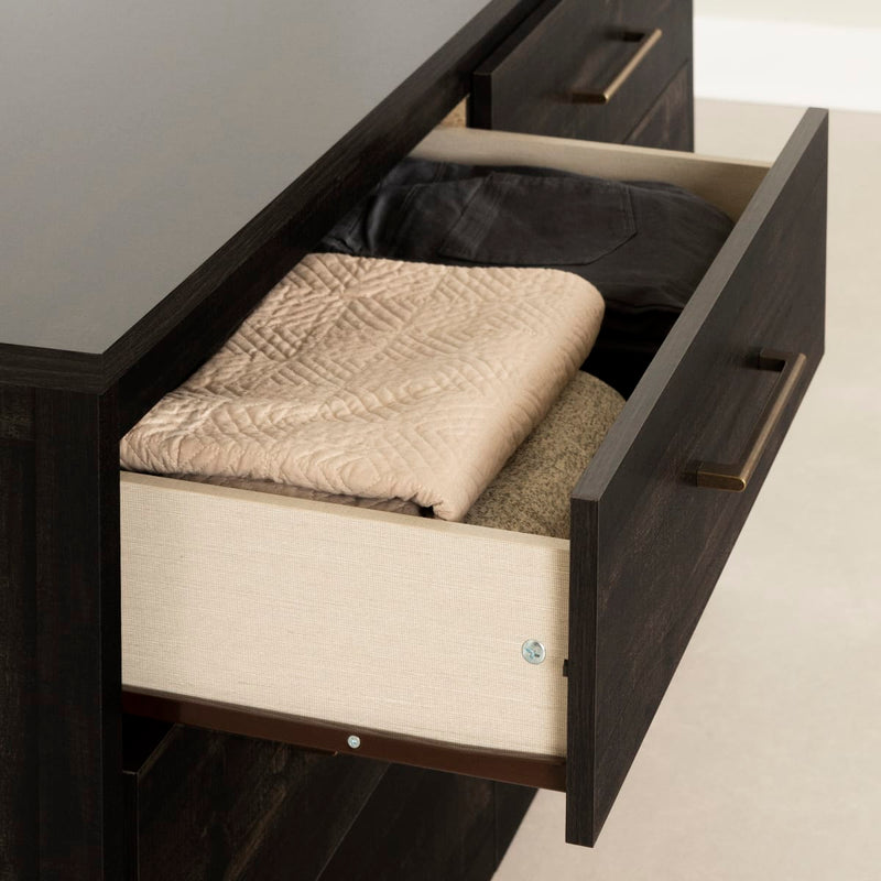 Bureau double 6 tiroirs Gravity - Noir antique