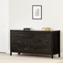 Bureau double 6 tiroirs Gravity - Noir antique
