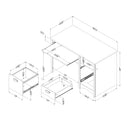 Bureau de travail Gascony - Blanc solide