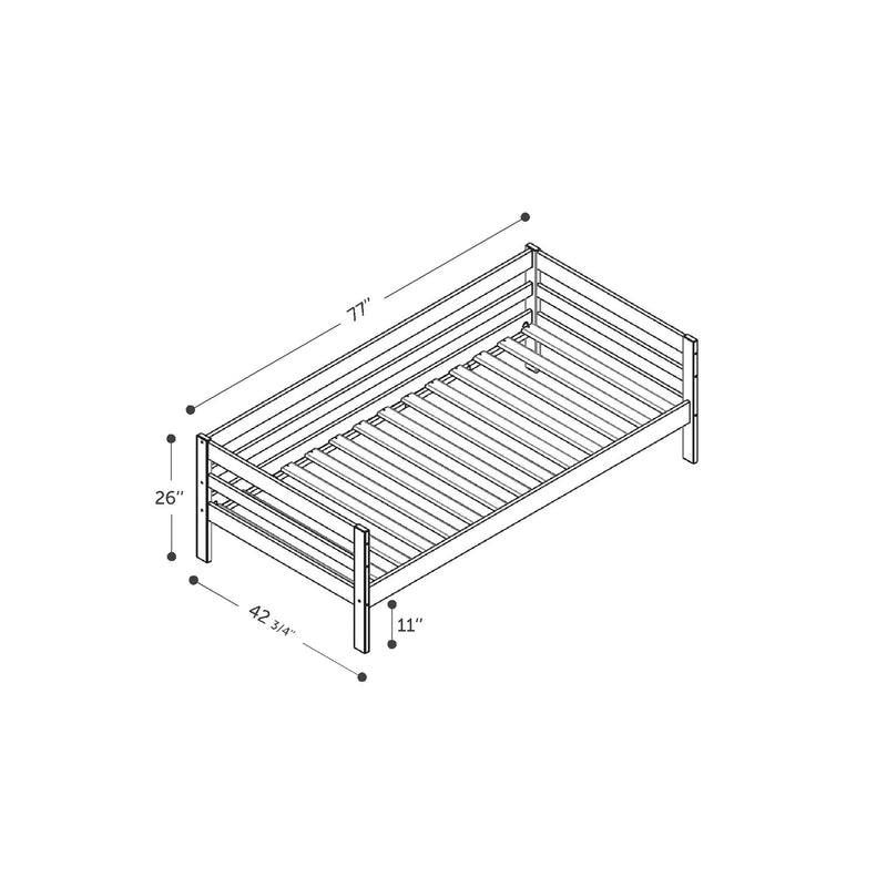 Lit de jour simple 39" Sweedi - Bois naturel