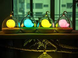 Rechargeable birdcage night light Yellow