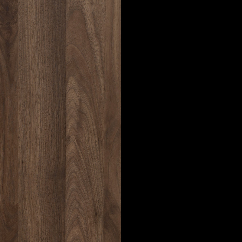 Commode de rangement 7 tiroirs Flam - Noyer naturel et Noir mat