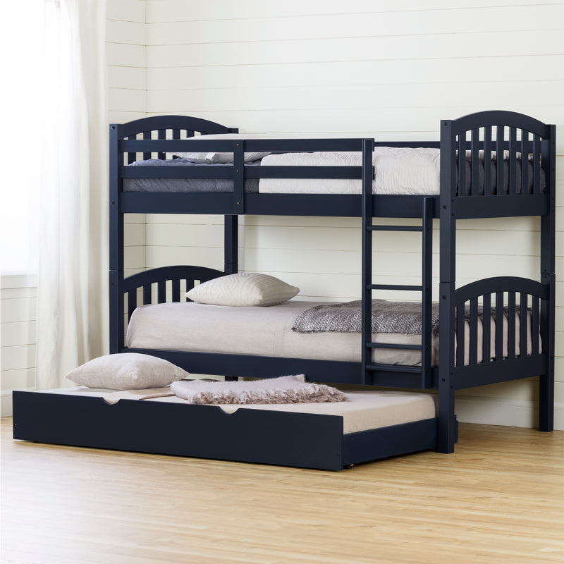 Ulysses - Bunk beds with trundle bed 39'' / 39" - Blue