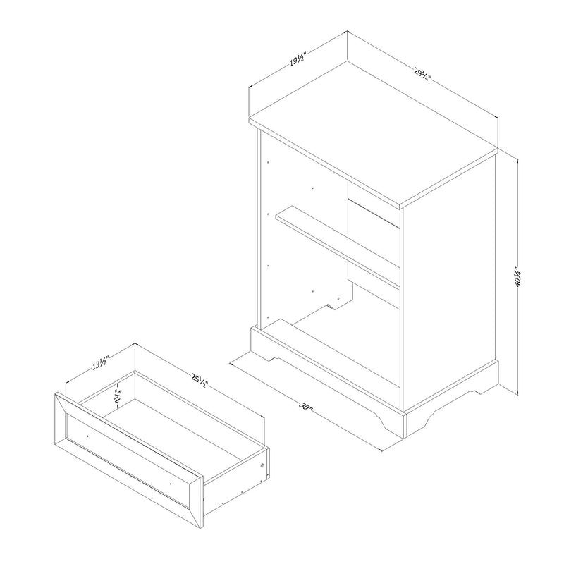 Commode Hazen -Pin blanc