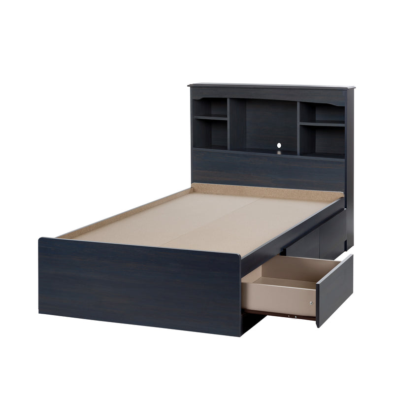 Ensemble lit matelot et tête de lit bibliothèque simple 39" Aviron - Myrtille