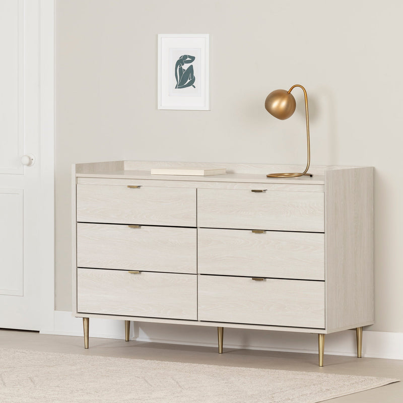 Hype 6-Drawer Double Dresser - Winter Oak