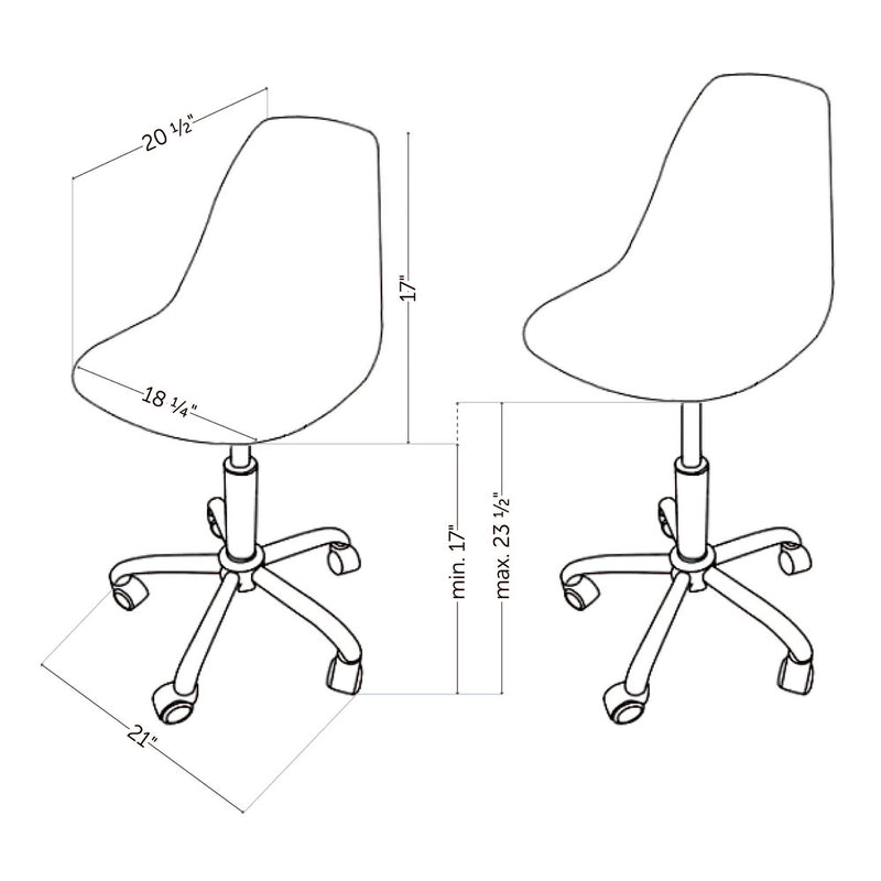 Chaise de bureau en acrylique sur roulettes Annexe - Transparent
