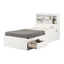 Mates Bed With Bookcase Headboard Set Simple 39'' Vito Pure White 