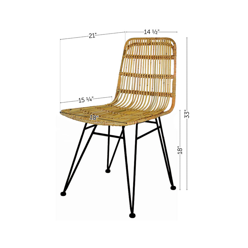 Lot de 2 chaises en rotin Balka - Rotin et noir