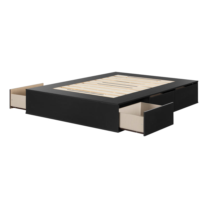 Lit plateforme 6 tiroirs queen 60" Fusion - Noir solide