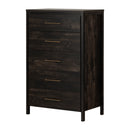 Commode 5 tiroirs Gravity - Noir antique