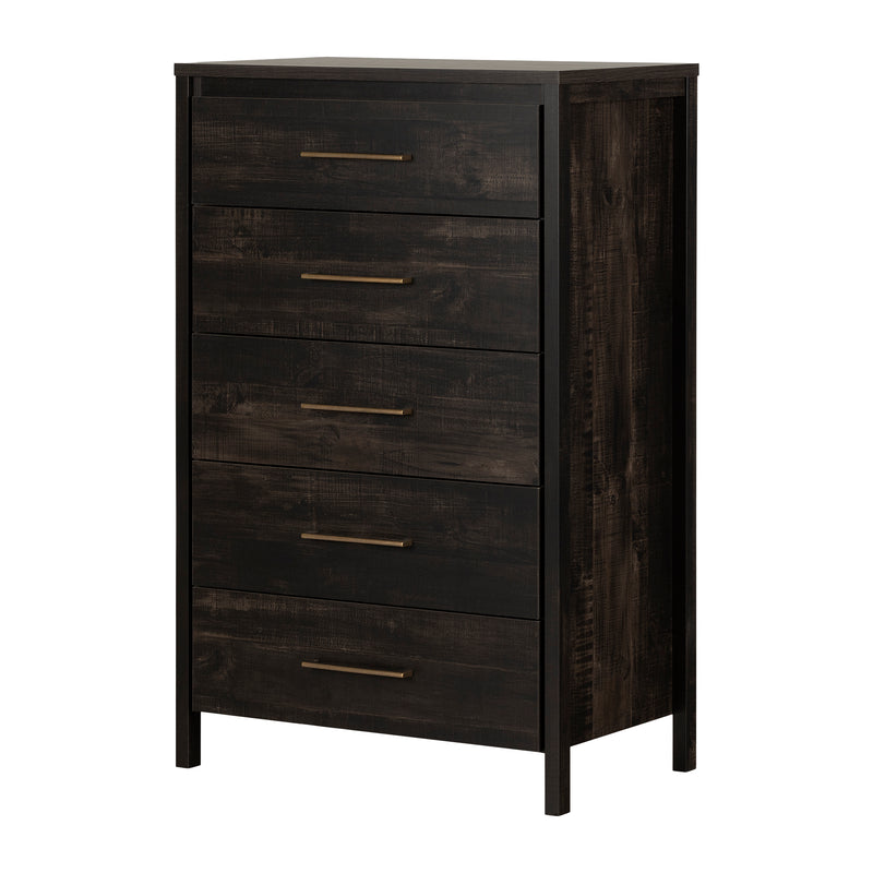 Commode 5 tiroirs Gravity - Noir antique
