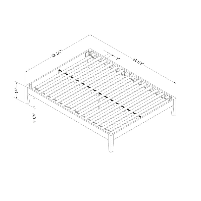 Base de lit 60" Vito-Noir solide