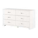 Bureau double 6 tiroirs Fusion - Blanc solide