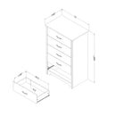 Commode 5 tiroirs Fusion - Chêne gris