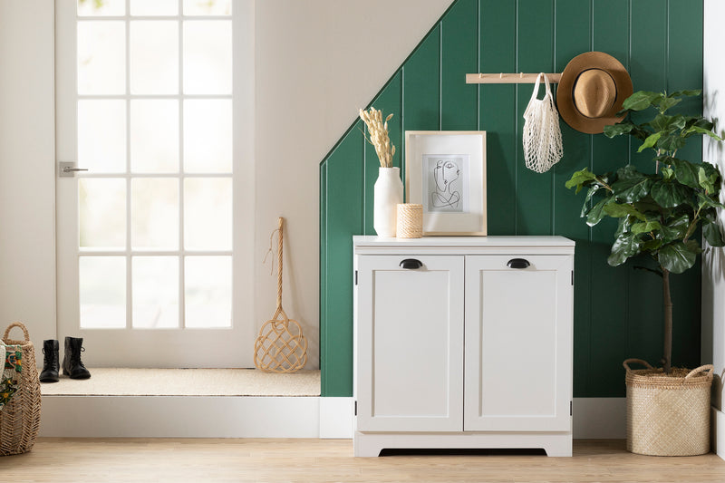 Armoire de rangement avec 2 portes Prairie - Blanc solide