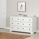 Bureau double 6 tiroirs  Hazen - Pin blanc
