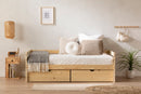 Lit de jour en bois massif avec tiroirs de rangement simple 39" Sweedi - Bois naturel