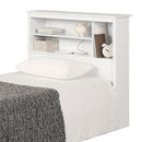 Tête de lit bibliothèque simple 39" Vito-Blanc solide